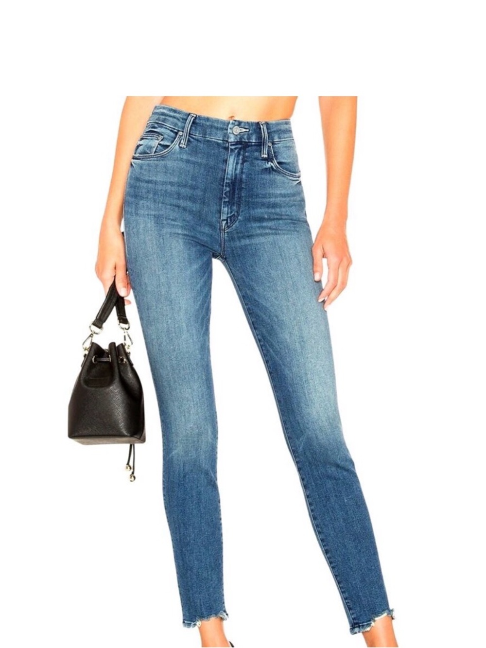 MOTHER Denim high waisted looker ankle chew